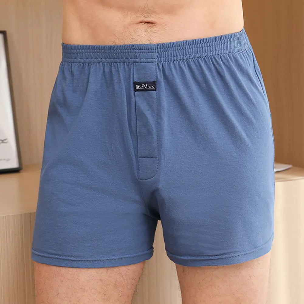 Men's Underwear Cotton Fake Zipper Printed Elastic Boxer Comfortable Briefs
